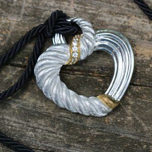Judith Ripka Sterling Diamonique Heart on Cord